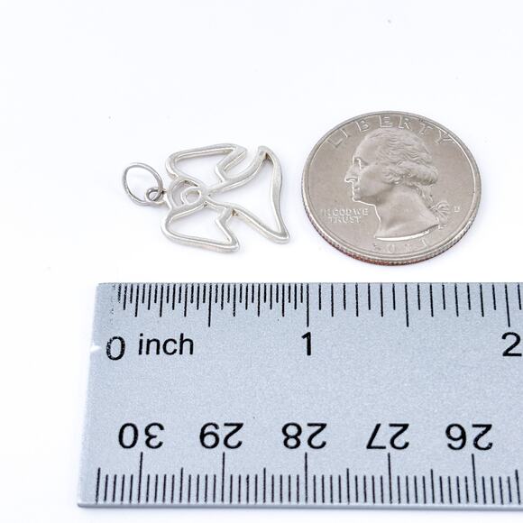 Vintage 925 Sterling Silver Angel Outline Charm | Dainty Layering Jewelry - Picture 7 of 7